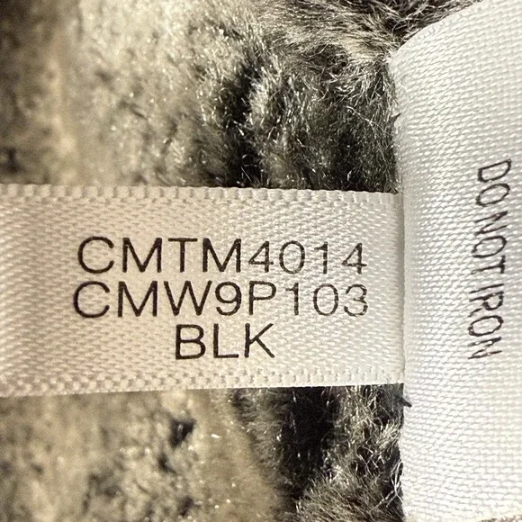 Calvin Klein Bomber Jacket Black Faux Leather Faux Fur Lined Men's Size XL - Picture 6 of 13